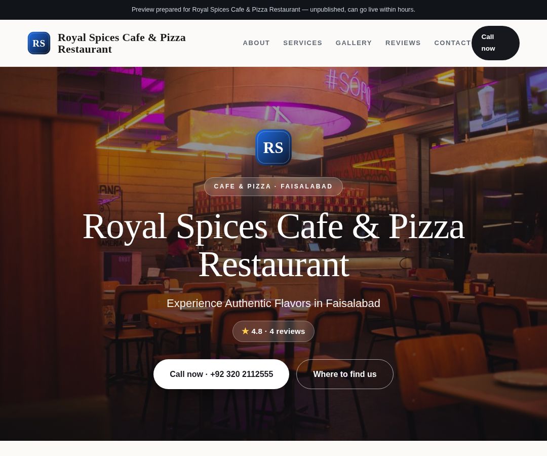 Royal Spices Cafe & Pizza Restaurant