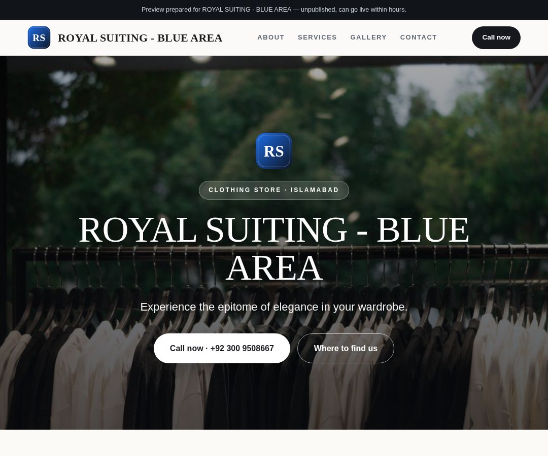 ROYAL SUITING - BLUE AREA