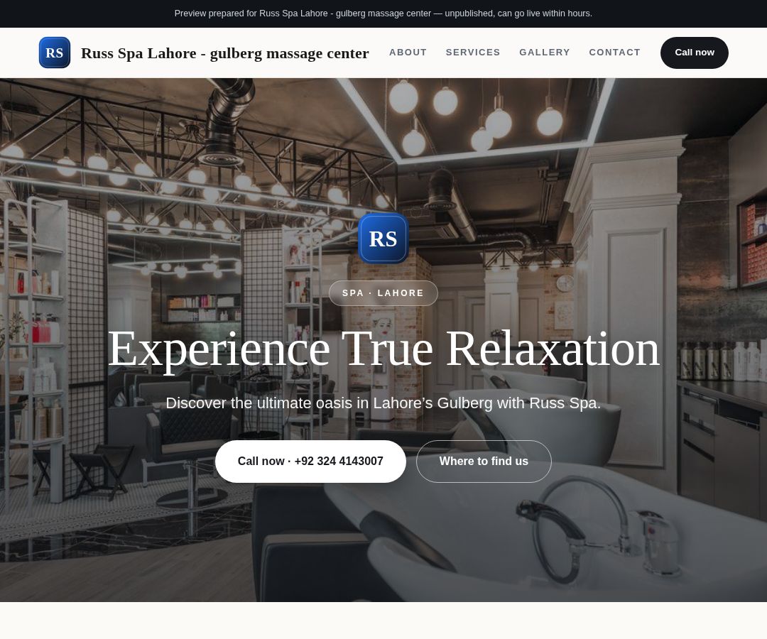 Russ Spa Lahore - gulberg massage center