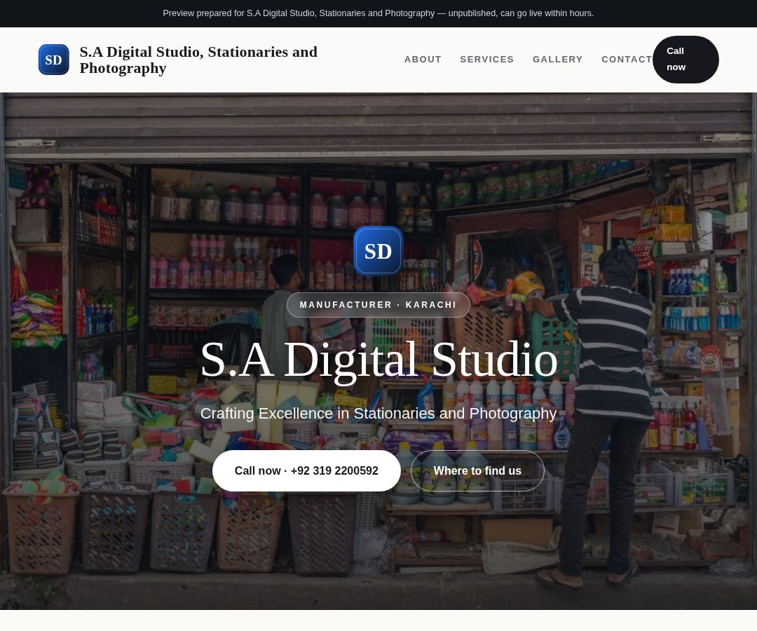 S.A Digital Studio, Stationaries and Photography