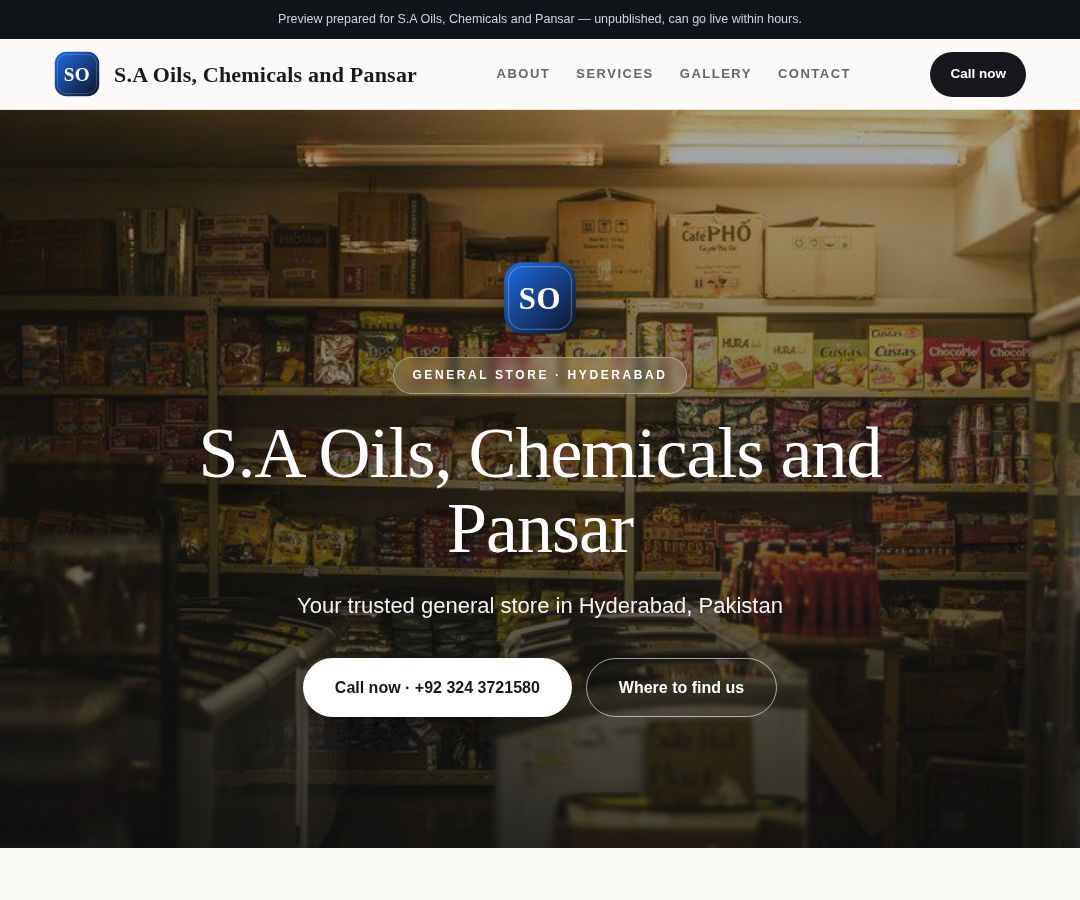 S.A Oils, Chemicals and Pansar