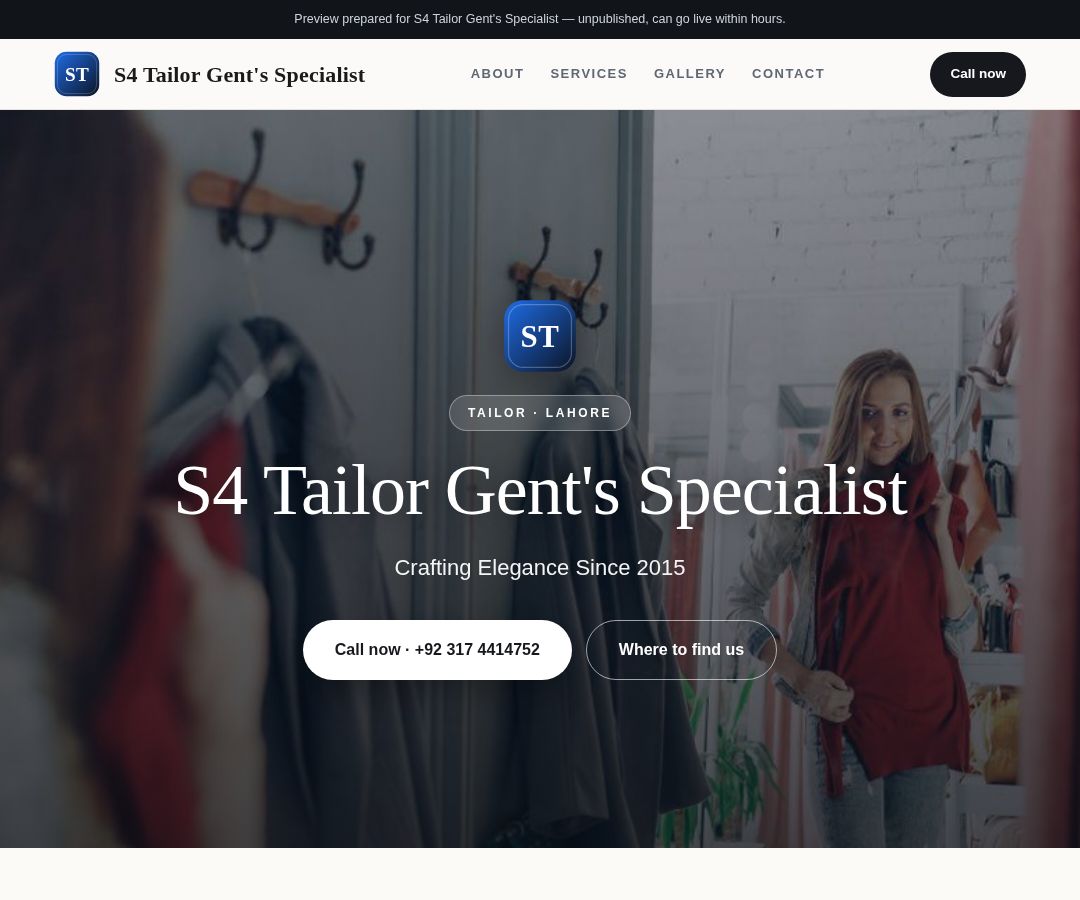 S4 Tailor Gent's Specialist