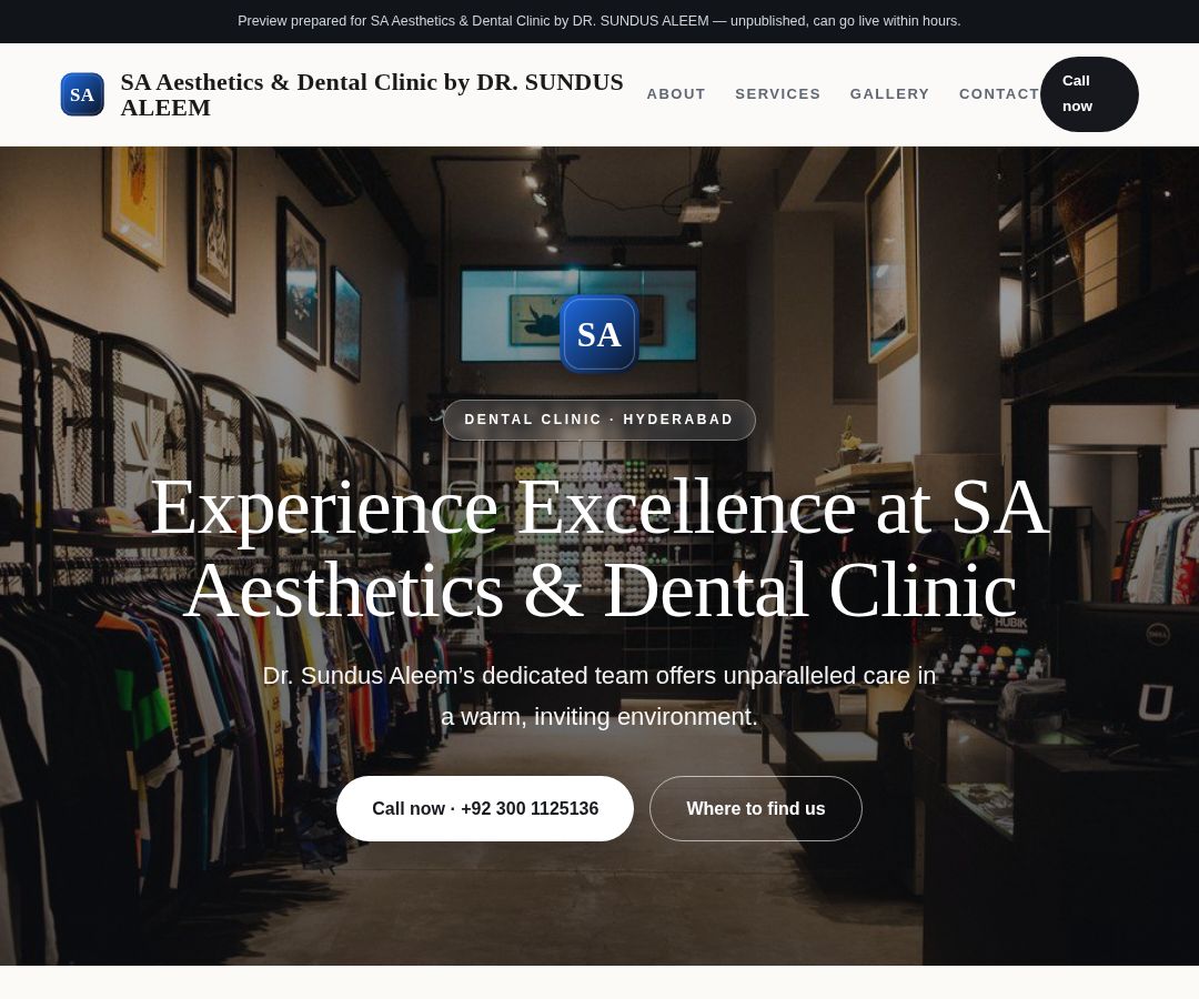 SA Aesthetics & Dental Clinic by DR. SUNDUS ALEEM