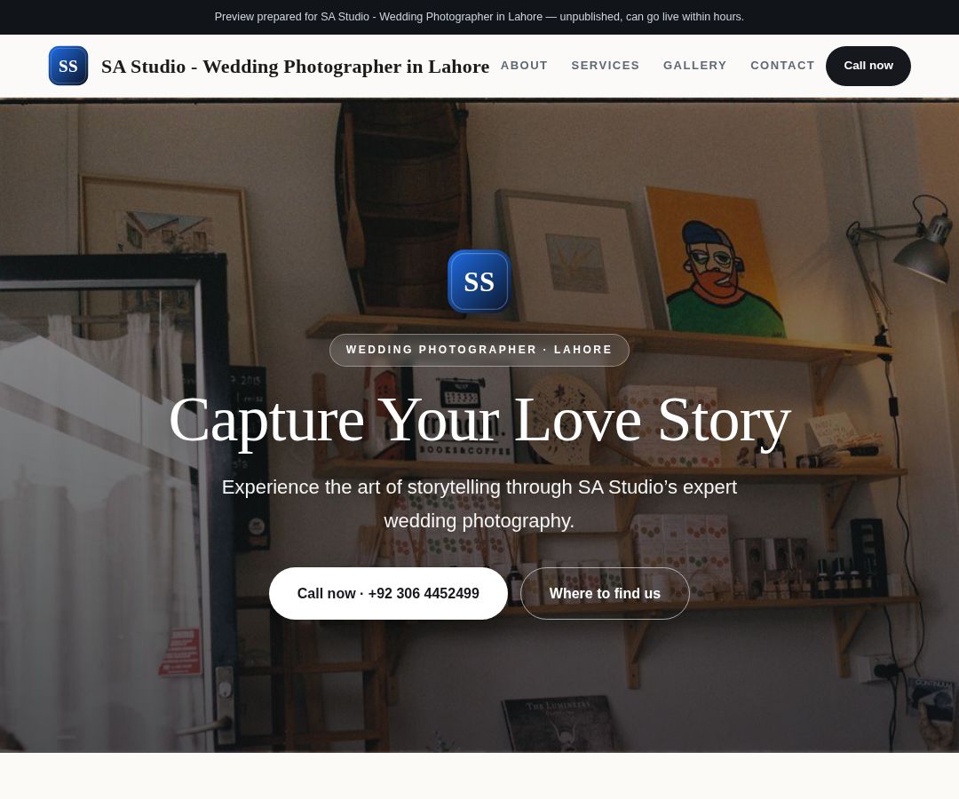 SA Studio - Wedding Photographer in Lahore