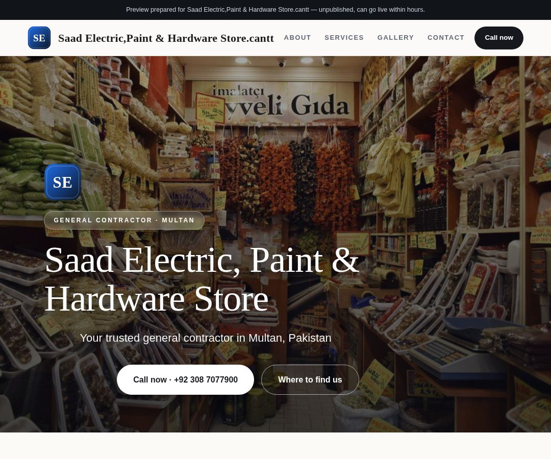 Saad Electric,Paint & Hardware Store.cantt