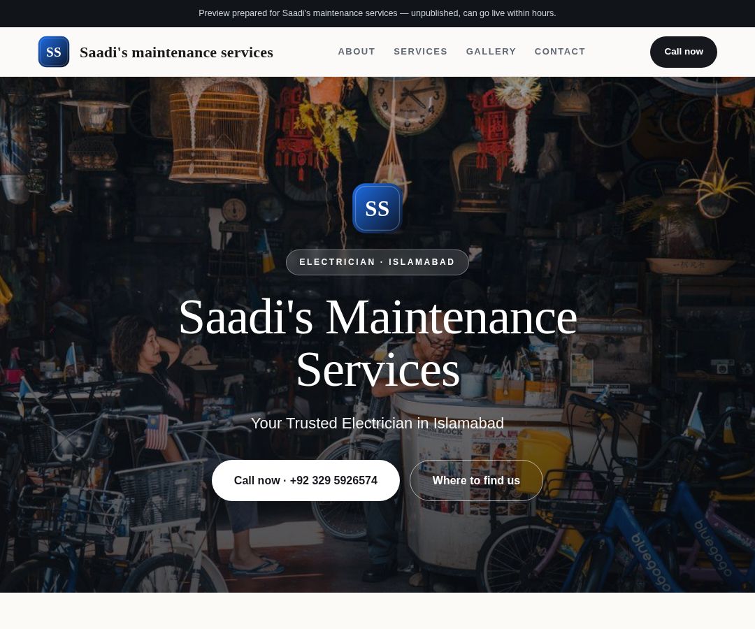 Saadi's maintenance services
