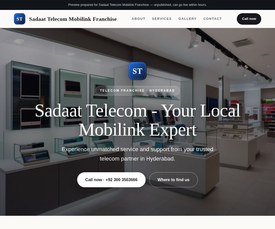 Sadaat Telecom Mobilink Franchise