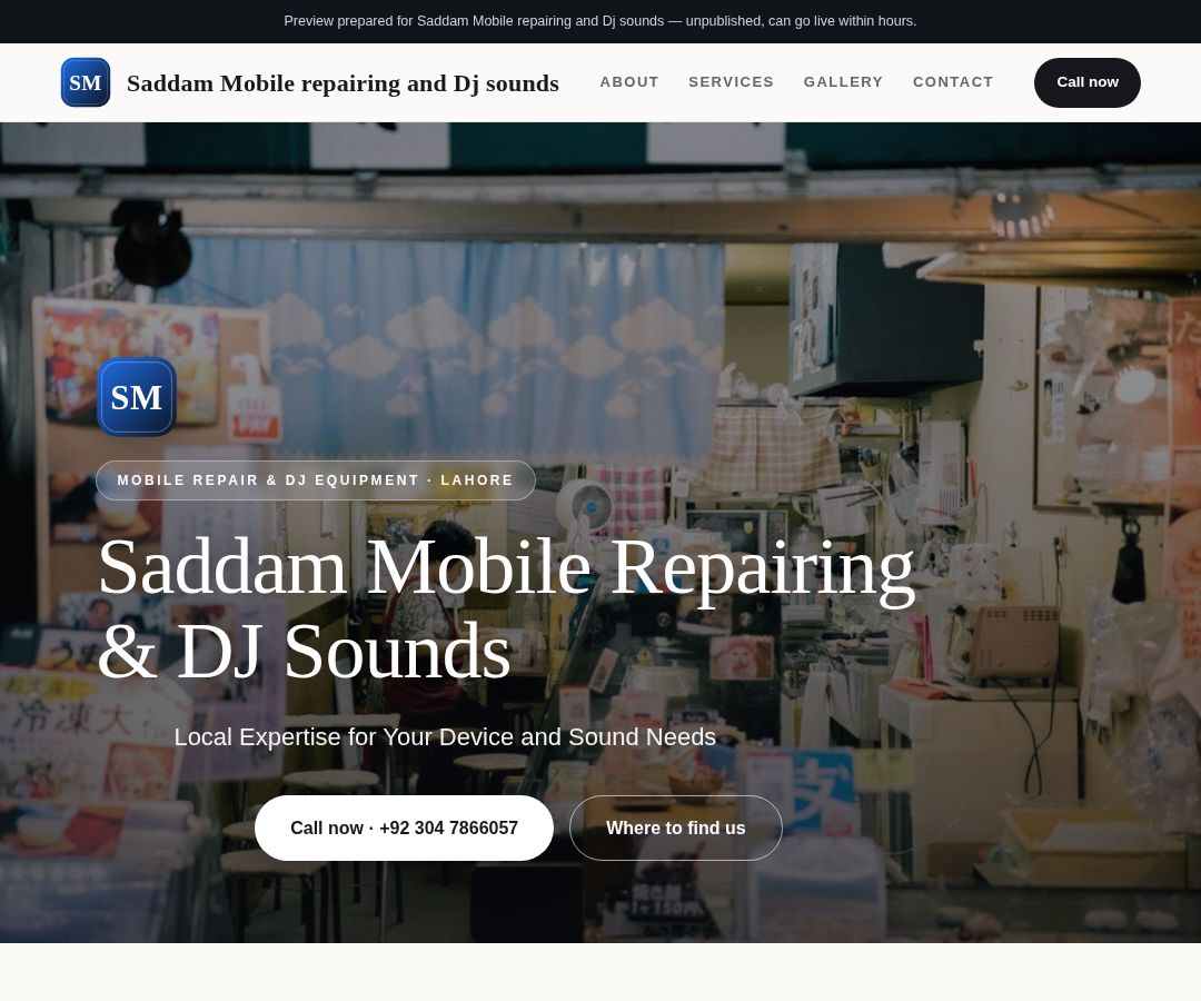 Saddam Mobile repairing and Dj sounds