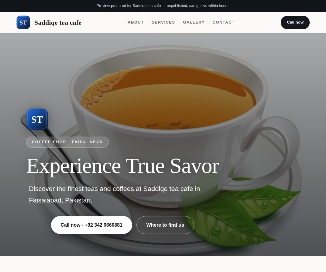 Saddiqe tea cafe
