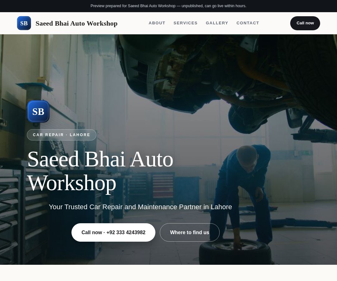 Saeed Bhai Auto Workshop