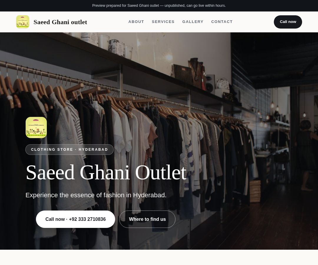 Saeed Ghani outlet