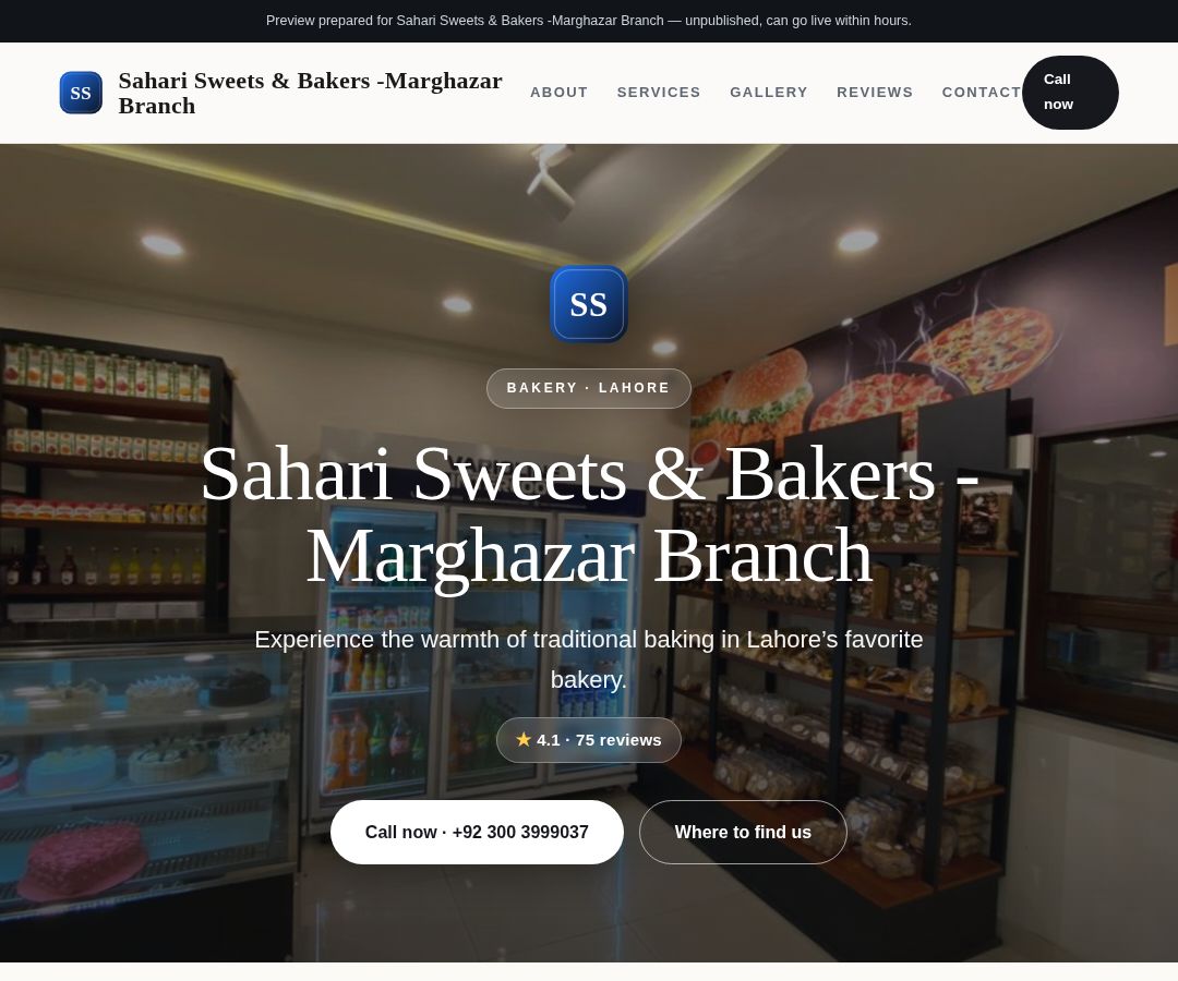 Sahari Sweets & Bakers -Marghazar Branch