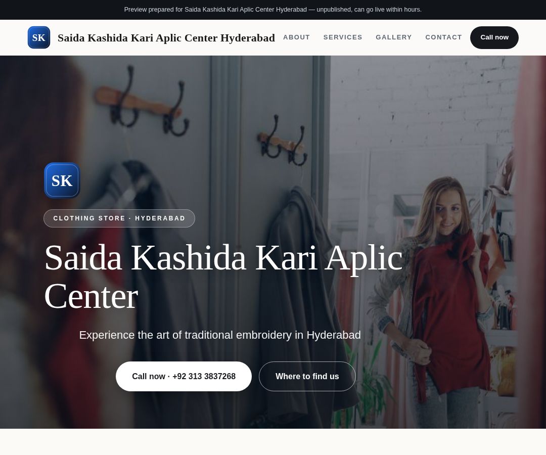 Saida Kashida Kari Aplic Center Hyderabad