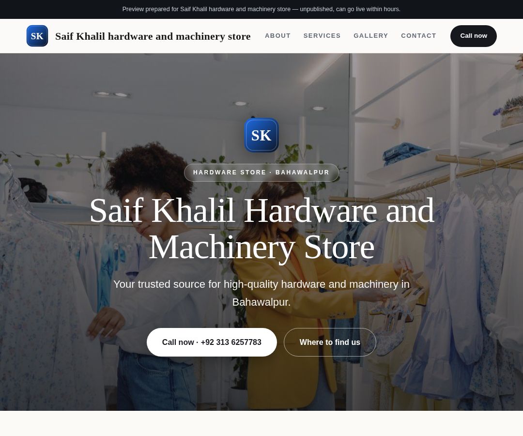 Saif Khalil hardware and machinery store