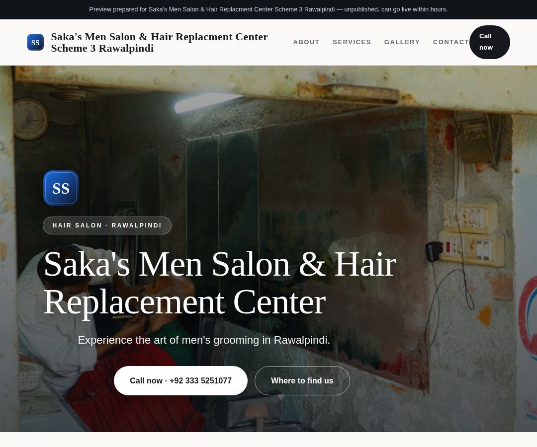 Saka's Men Salon & Hair Replacment Center Scheme 3 Rawalpindi