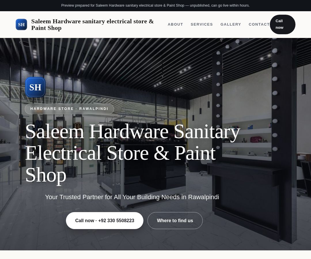 Saleem Hardware sanitary electrical store & Paint Shop