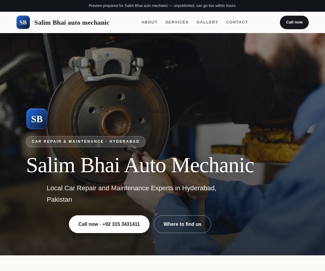Salim Bhai auto mechanic