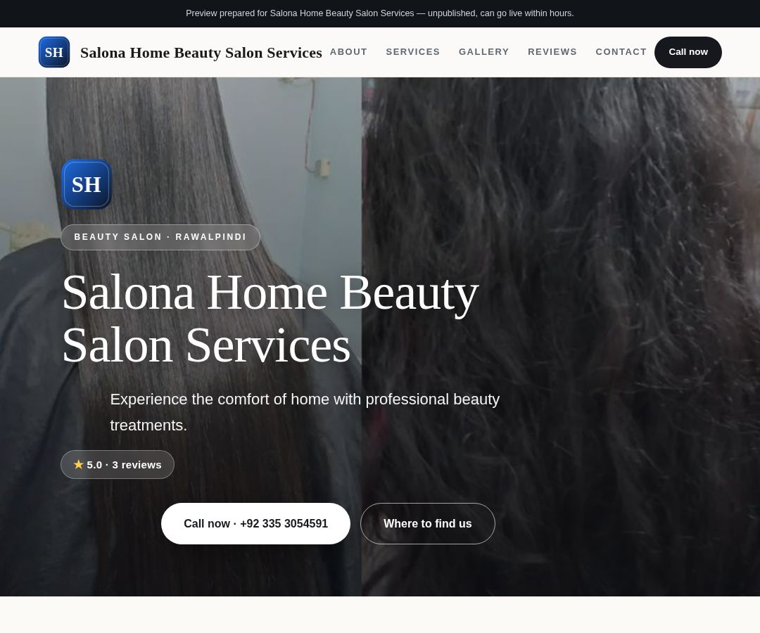 Salona Home Beauty Salon Services