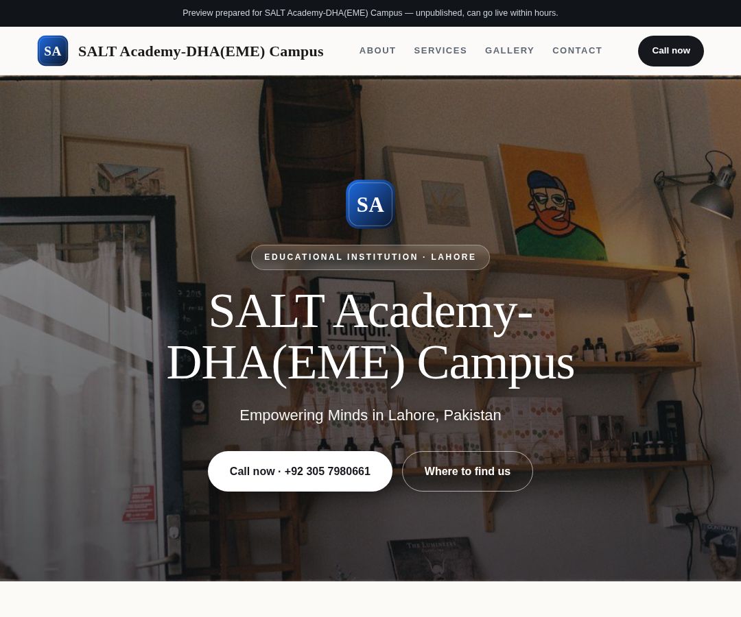 SALT Academy-DHA(EME) Campus