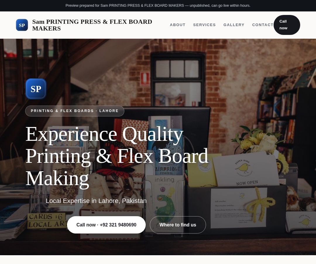 Sam PRINTING PRESS & FLEX BOARD MAKERS
