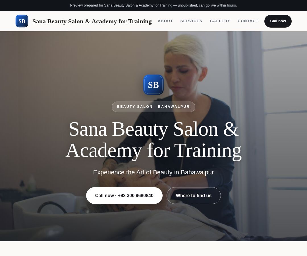 Sana Beauty Salon & Academy for Training