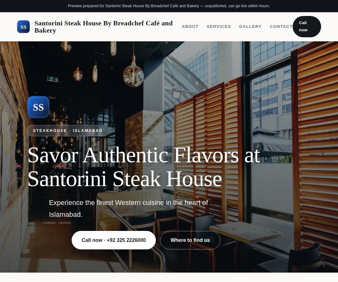 Santorini Steak House By Breadchef Café and Bakery
