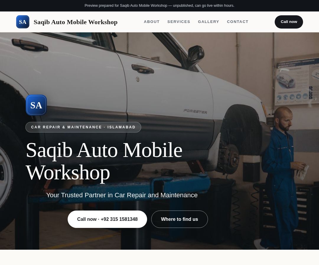 Saqib Auto Mobile Workshop