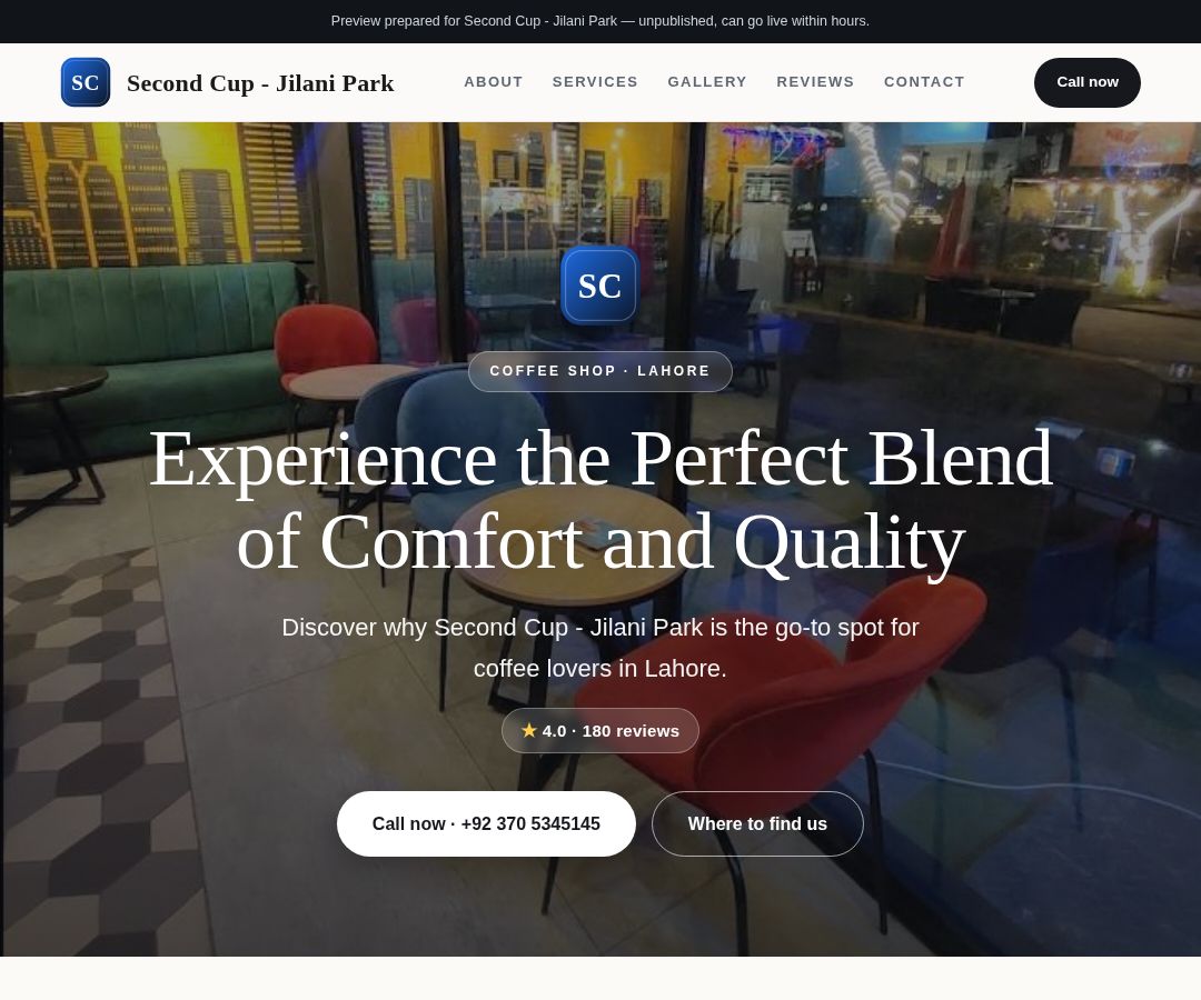 Second Cup - Jilani Park