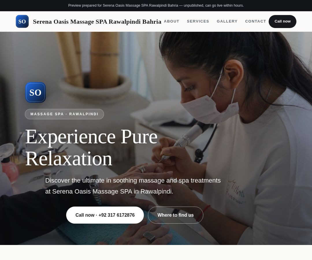 Serena Oasis Massage SPA Rawalpindi Bahria