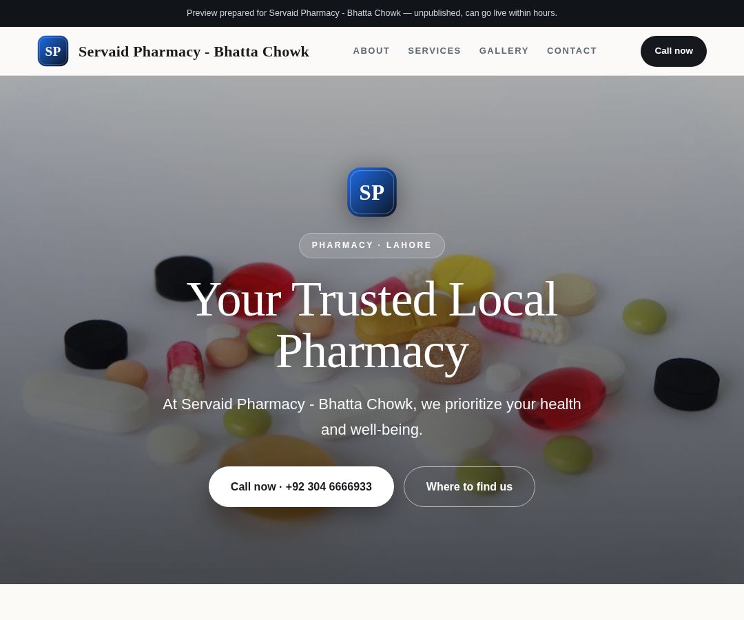 Servaid Pharmacy - Bhatta Chowk