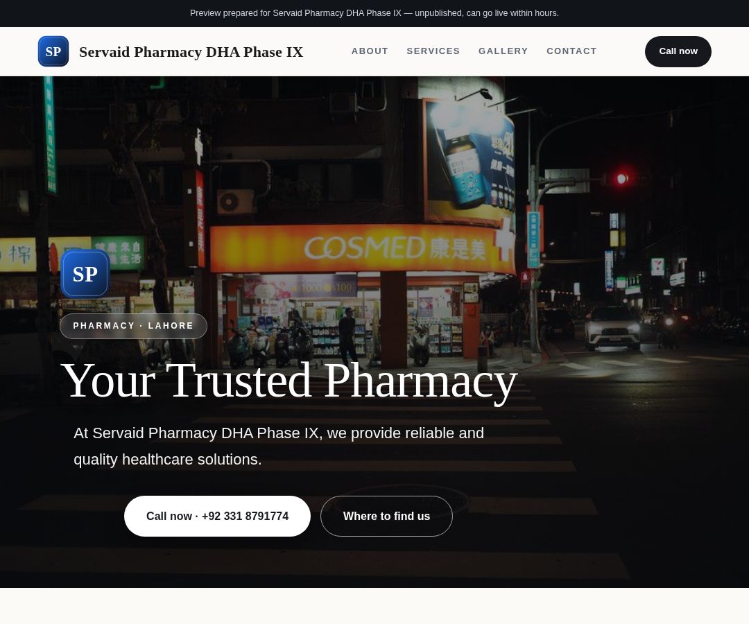 Servaid Pharmacy DHA Phase IX