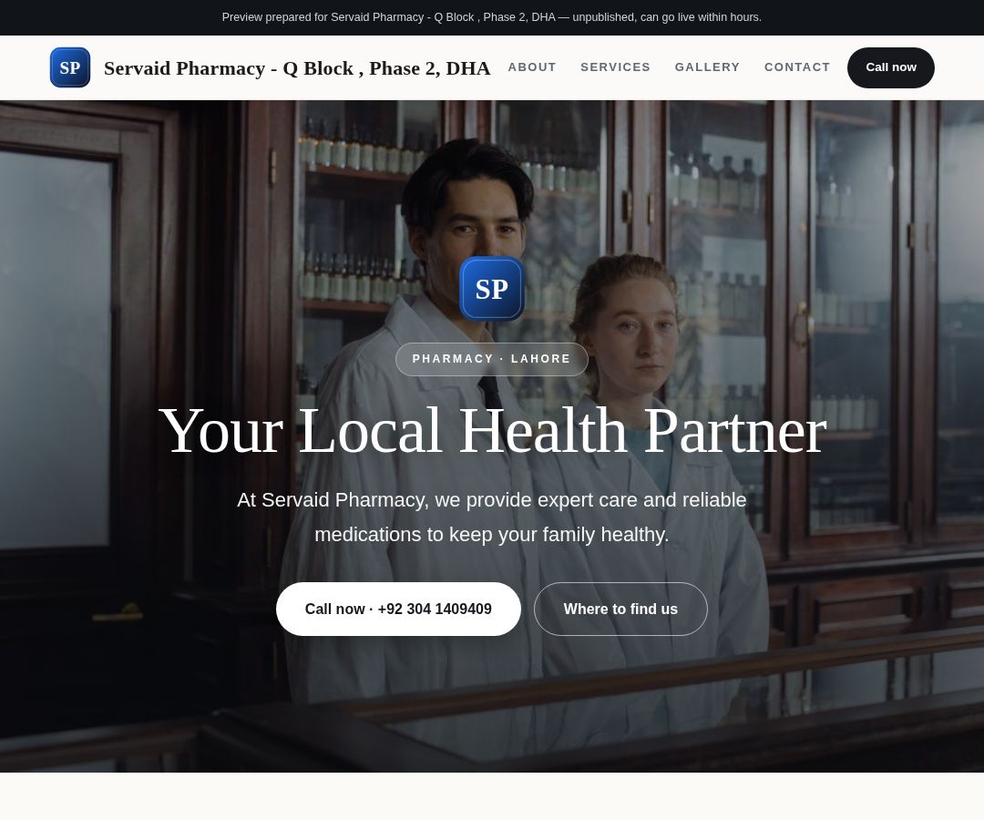 Servaid Pharmacy - Q Block , Phase 2, DHA