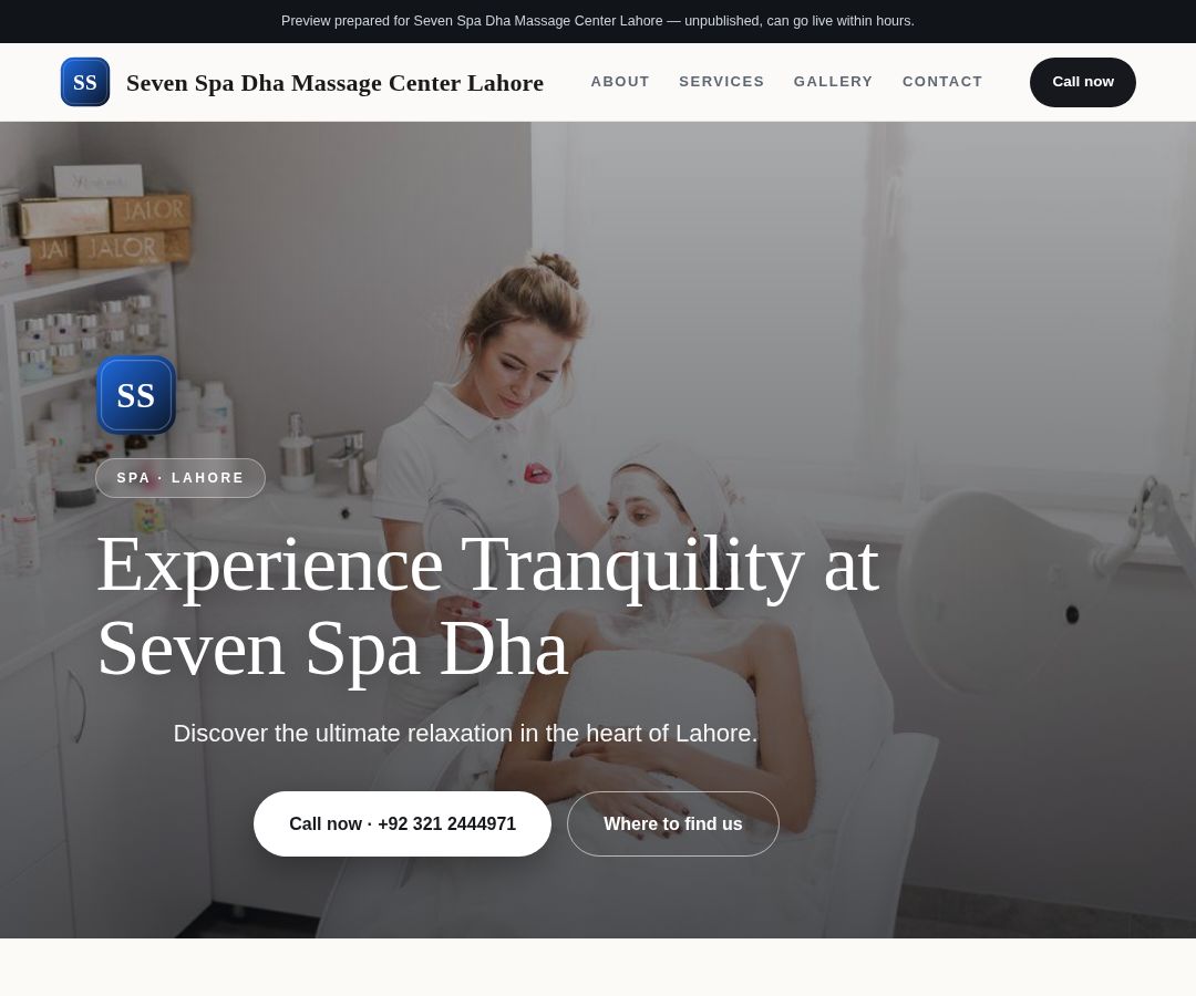 Seven Spa Dha Massage Center Lahore