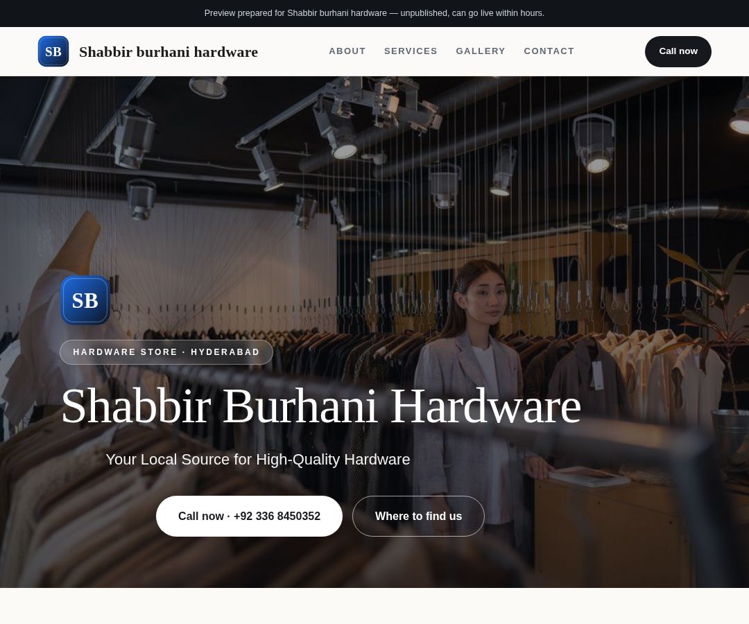 Shabbir burhani hardware