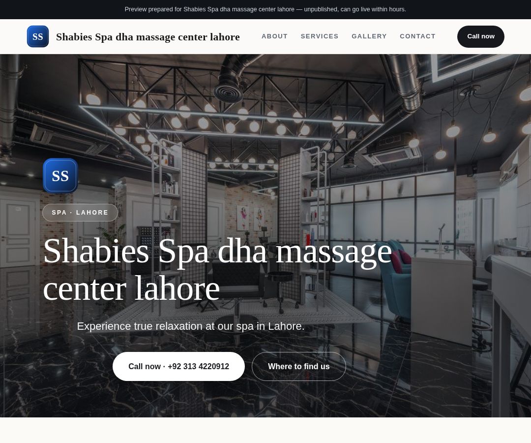 Shabies Spa dha massage center lahore