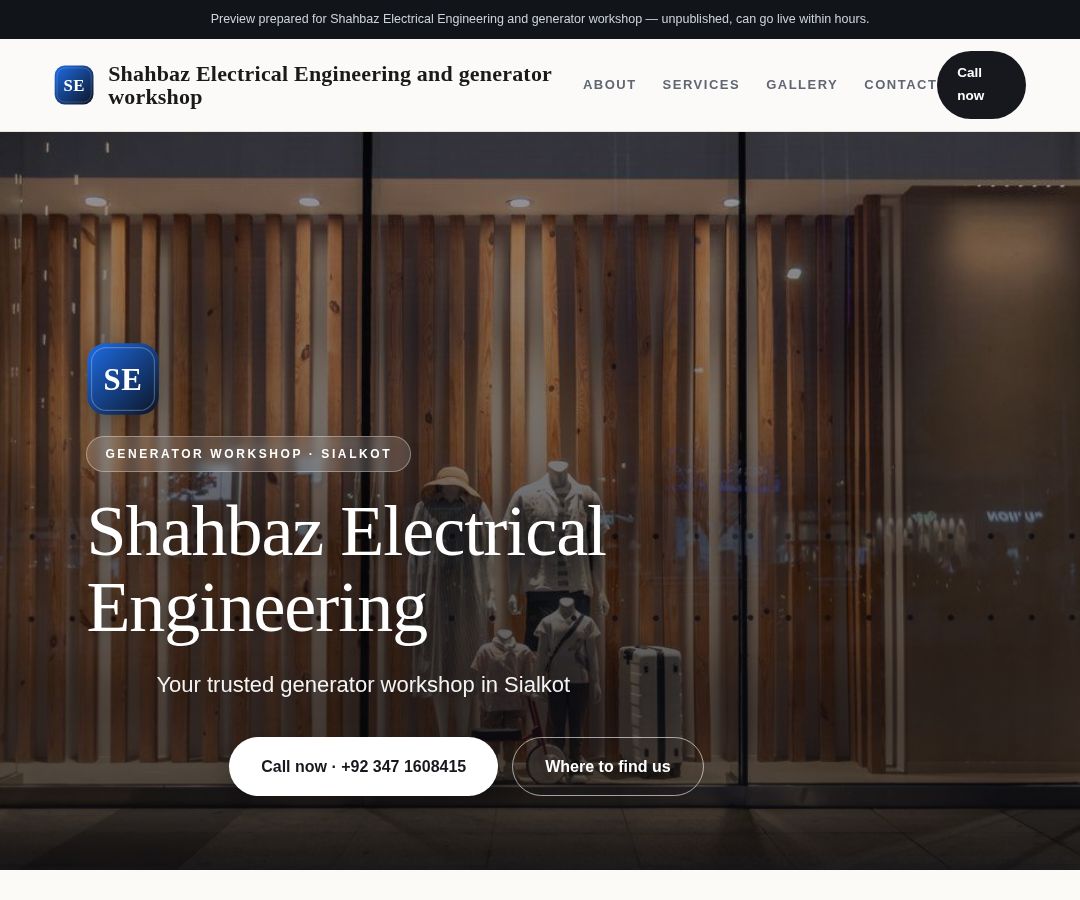 Shahbaz Electrical Engineering and generator workshop