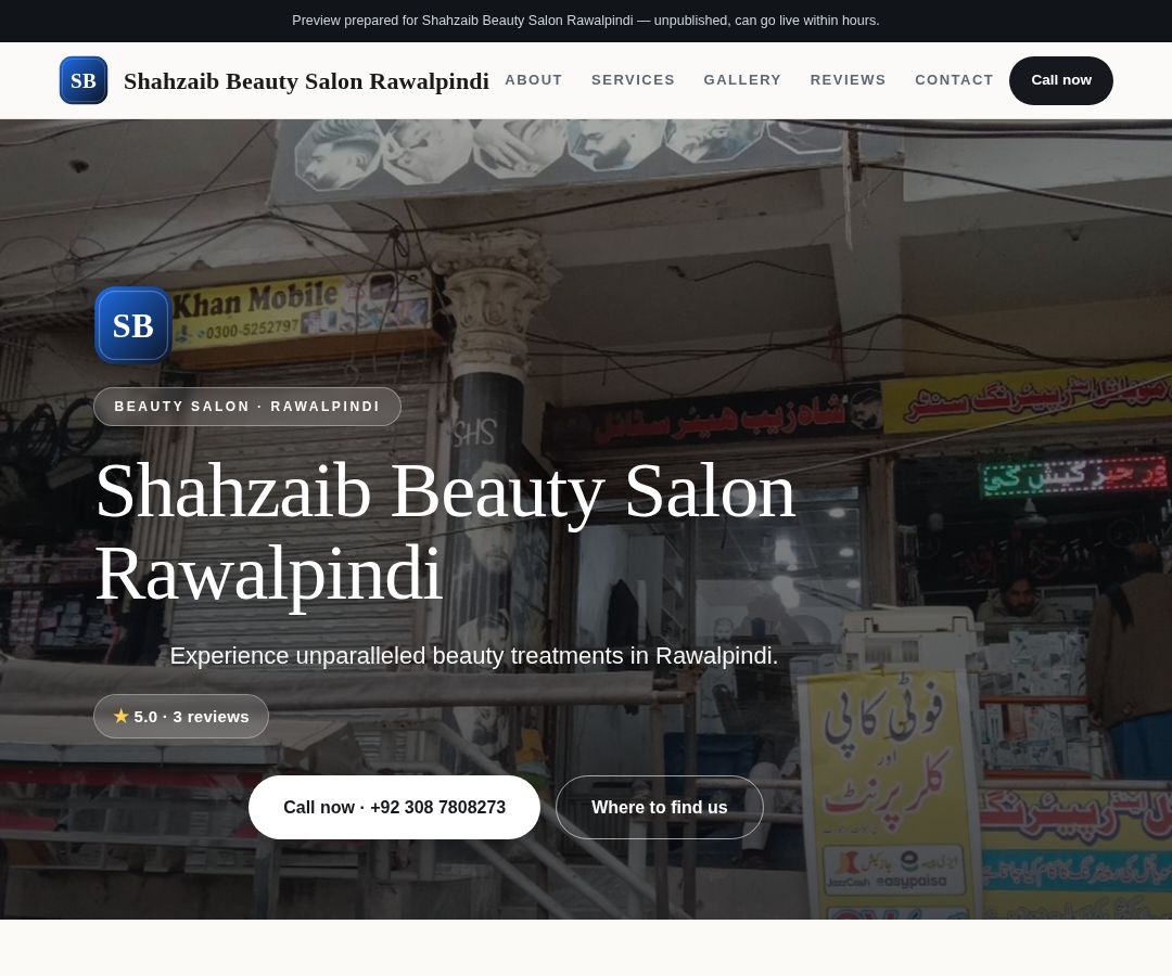 Shahzaib Beauty Salon Rawalpindi
