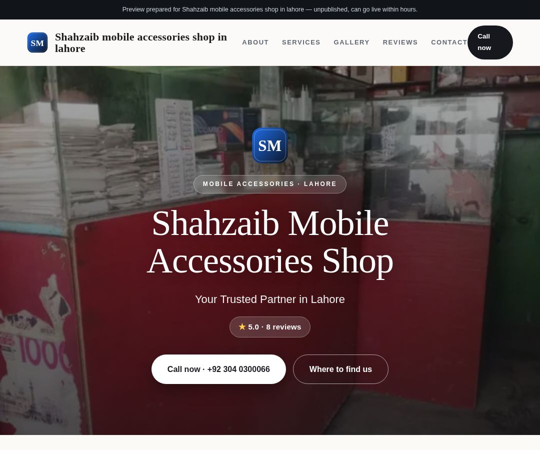 Shahzaib mobile accessories shop in lahore