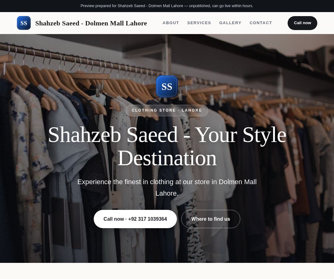 Shahzeb Saeed - Dolmen Mall Lahore