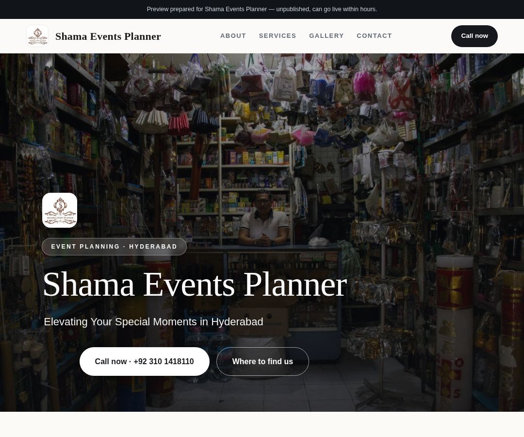 Shama Events Planner