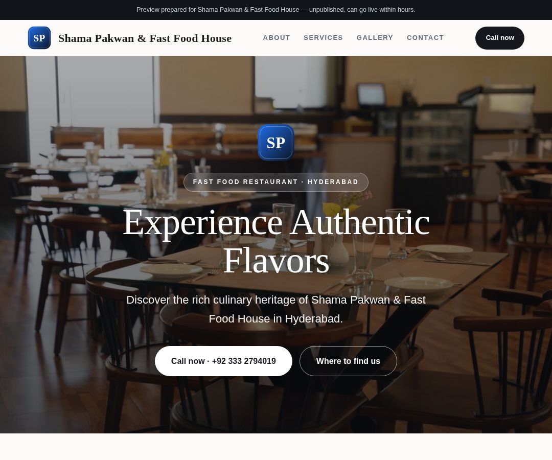 Shama Pakwan & Fast Food House