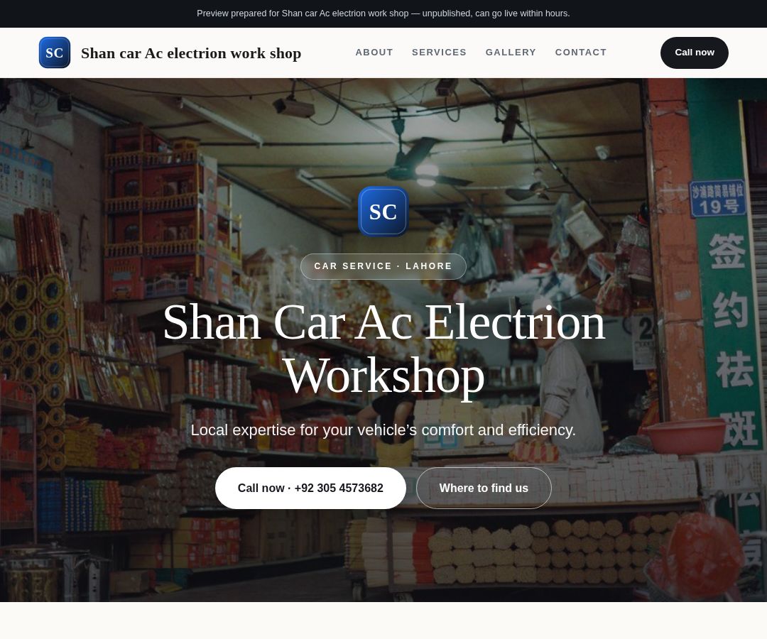 Shan car Ac electrion work shop