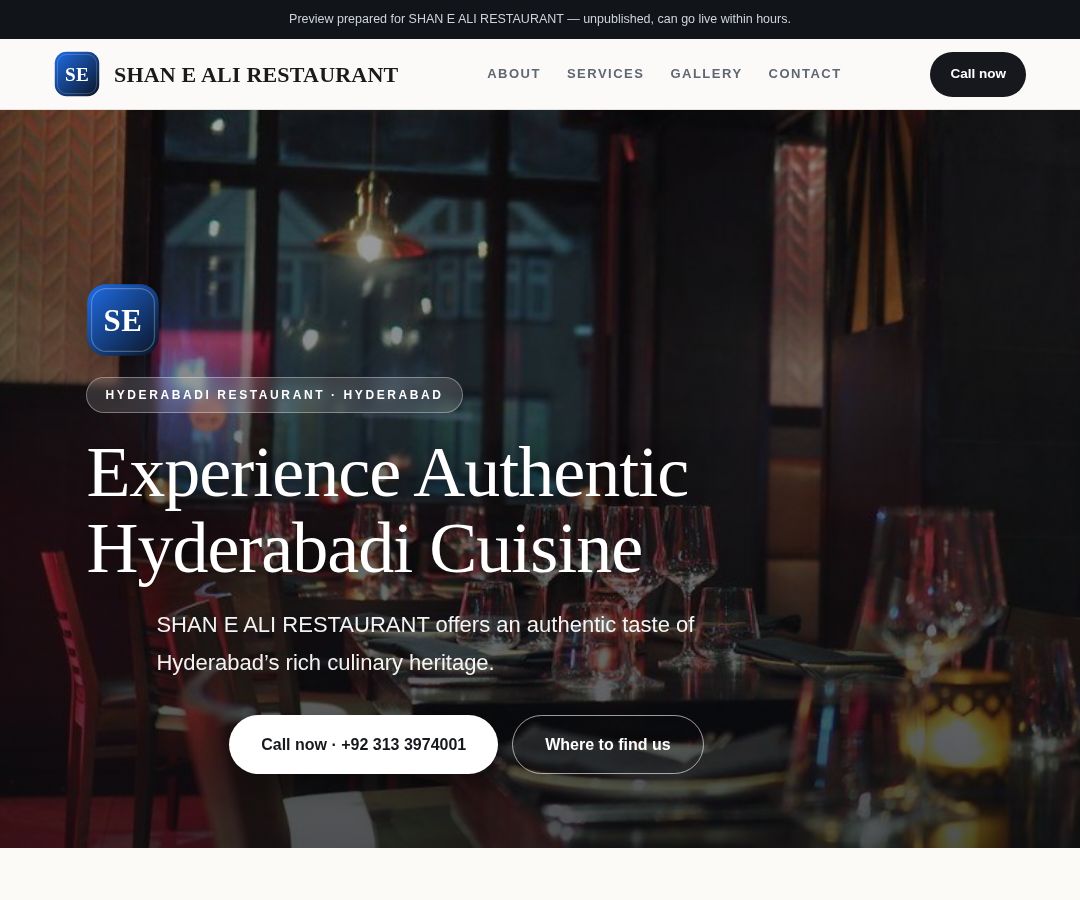 SHAN E ALI RESTAURANT