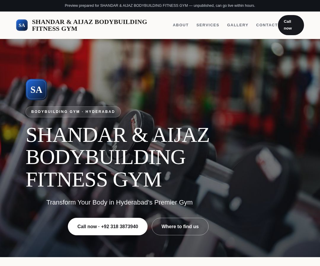 SHANDAR & AIJAZ BODYBUILDING FITNESS GYM