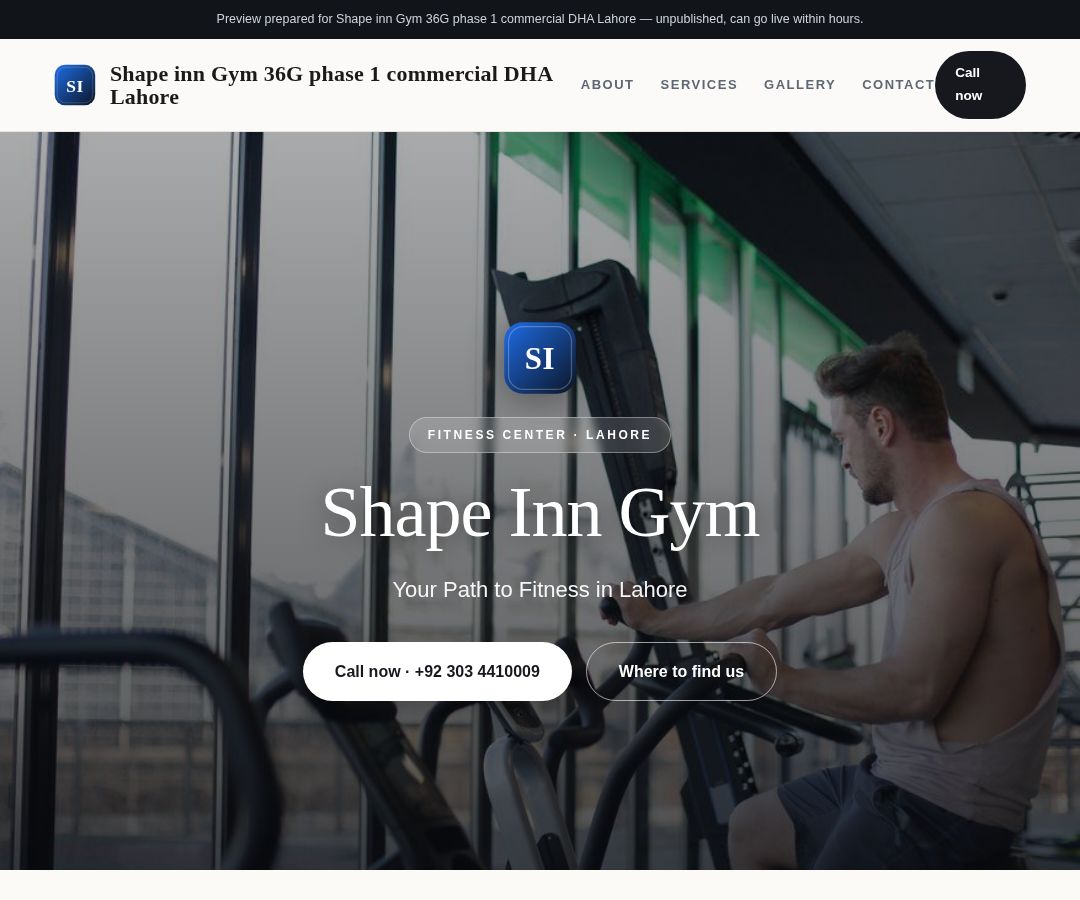 Shape inn Gym 36G phase 1 commercial DHA Lahore