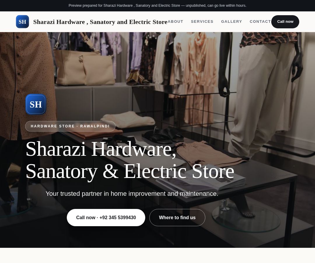 Sharazi Hardware , Sanatory and Electric Store