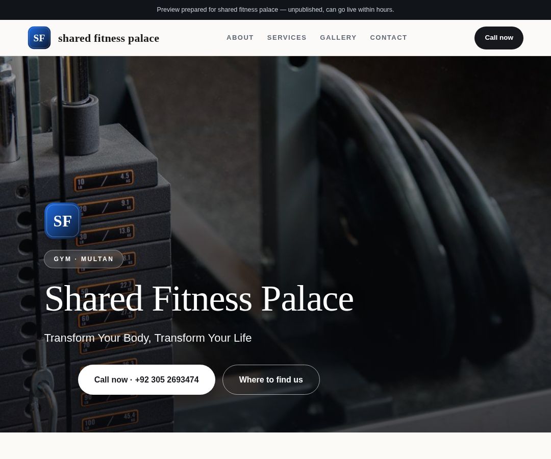shared fitness palace