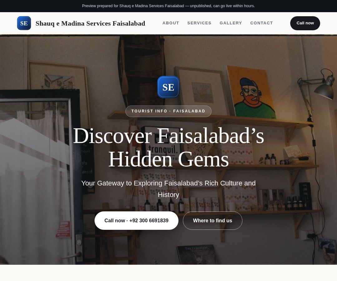 Shauq e Madina Services Faisalabad