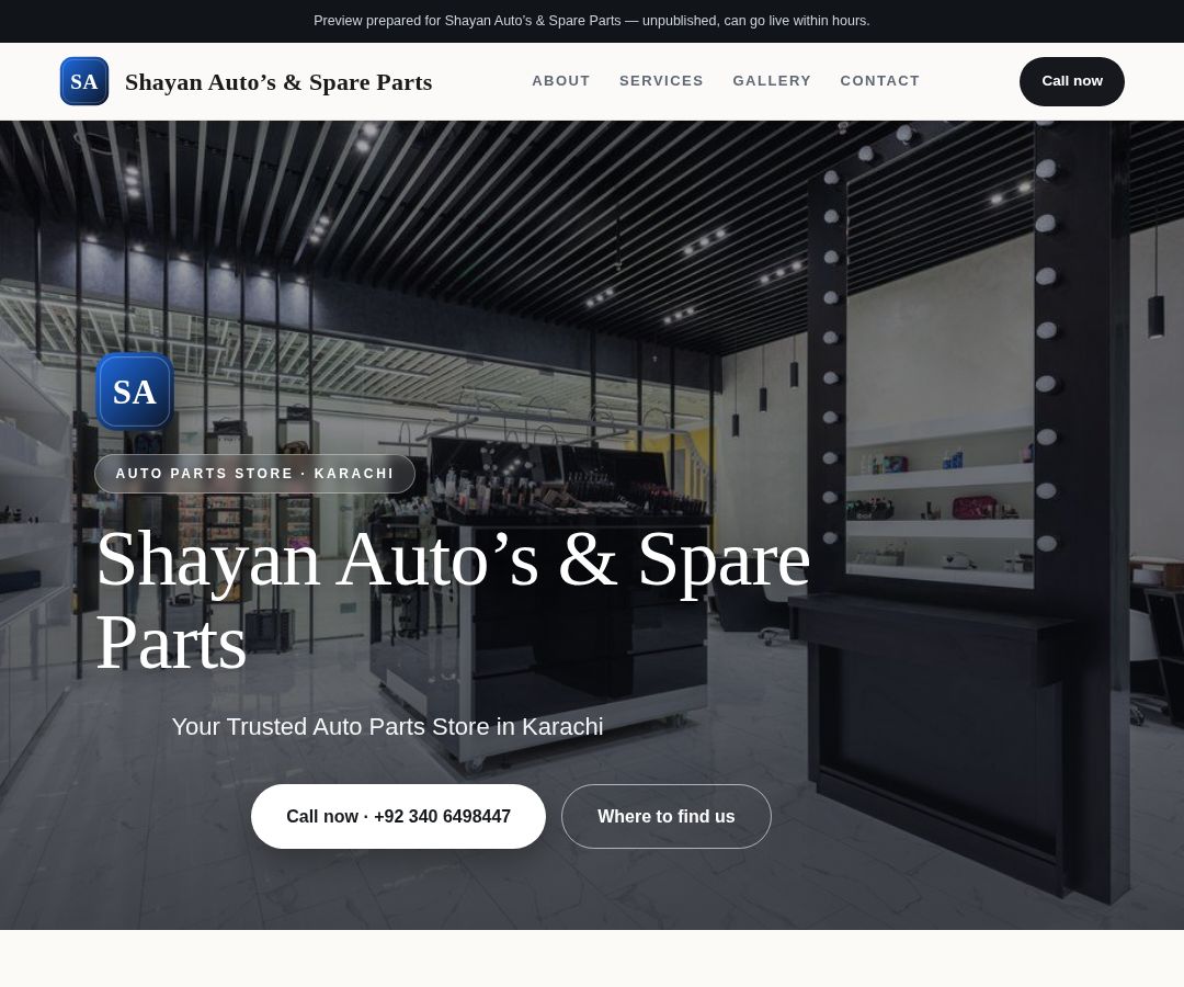 Shayan Auto’s & Spare Parts