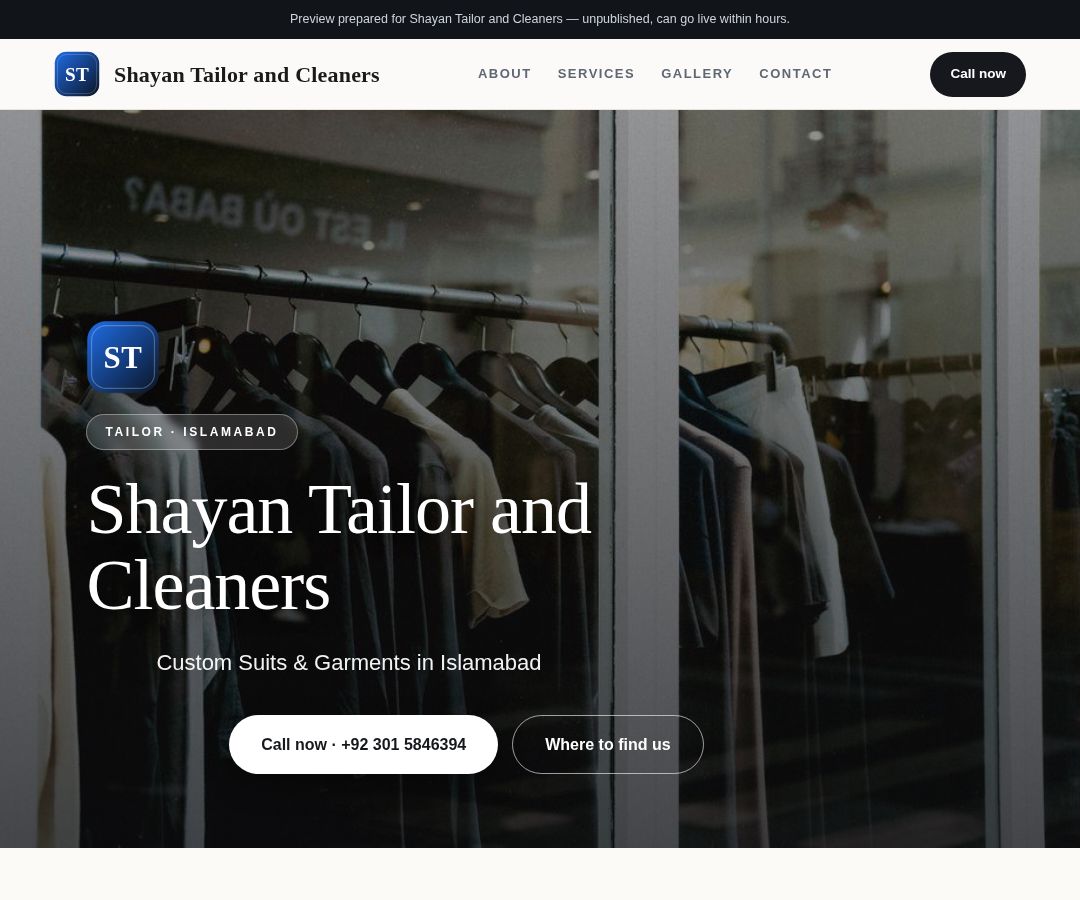 Shayan Tailor and Cleaners